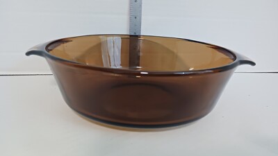 Anchor Hocking 437 Oven Proof 1-1/2 Qt Amber Casserole Dish Fire King FREE SHIP