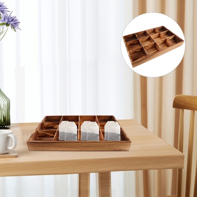  Multi Compartment Storage Box Tea Bag Dispenser Coffee Bar Organizer