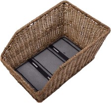 Wicker Metal Bike Basket Rear Carrier Fit Shopping Luggage Rack Mounted Trunk 