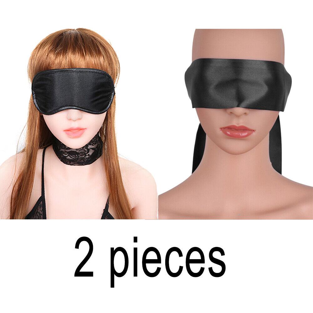 Double Soft Band Blindfold Eye Satin Mask Sex Couple Games Love Cosplay  Cover