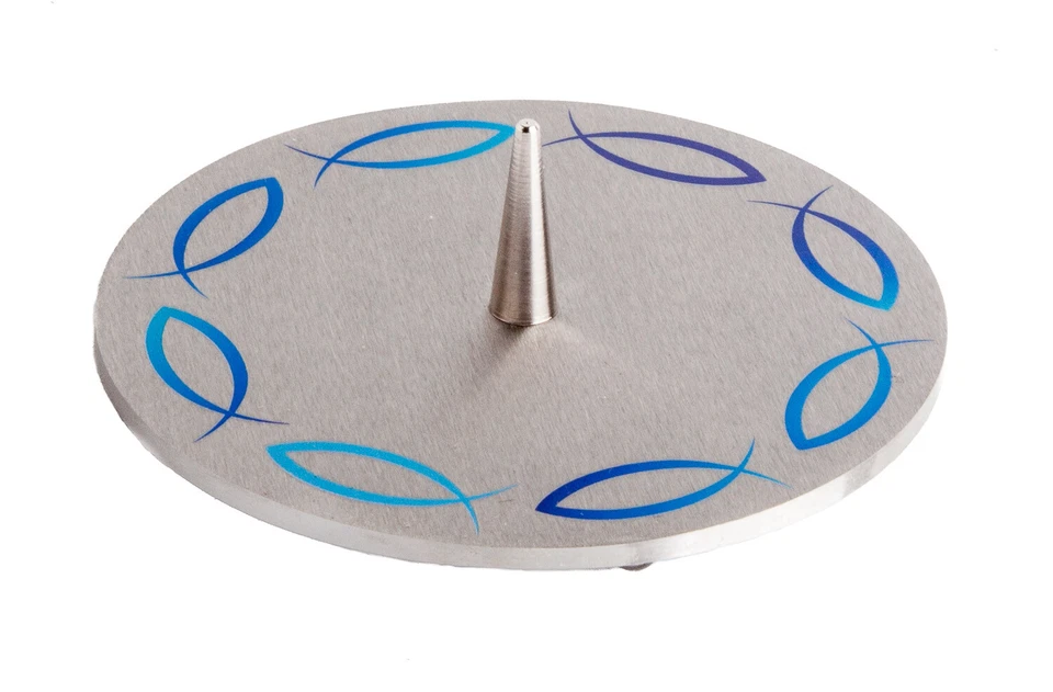 Kerzenständer COX Leuchter Dorn Edelstahl Grau Silber Fische Blau Rund 120/70mm