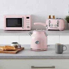 Retro Pink SET Digital Microwave Or Rapid Boil Kettle Or 4 Slot Toaster New