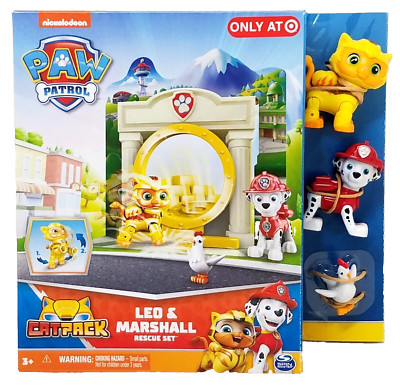 Paw Patrol Cat Pack LEO, MARSHALL and CHICKALETTA Rescue Figure Playset