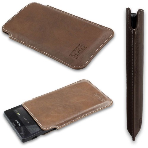Étui En Cuir Véritable Avec Boucle De Ceinture Pour Téléphone Doro 6060 - Marron - Caseroxx - Neuf