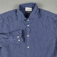 Tommy Hilfiger Shirt Mens 42 Blue Check Dress Button Up Long Sleeve