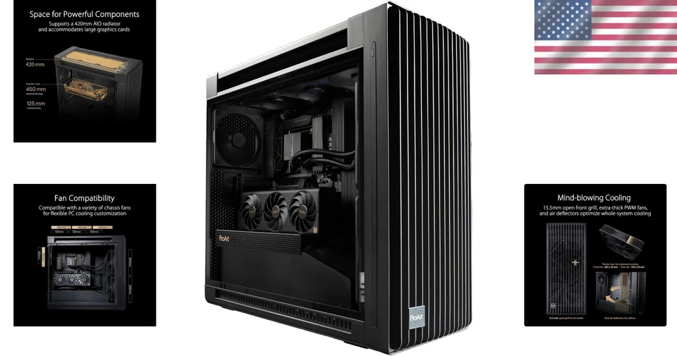 Estuche ProArt PA602 de alto rendimiento: admite radiadores de 420 mm y fácil transporte Foto 2 de 4