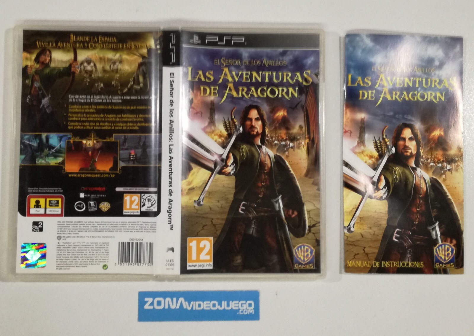 Caja y Manual El Señor Anillos Las Aventuras de Sony Psp, Pal-Esp |