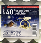 Pyramiden-Teelichter 24 Stück – Paraffin In Metallhülle, 4h Brenndauer Pro Stück, Für Weihnachtspyramiden