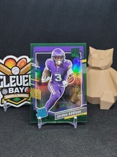 Jordan Addison 2023 Panini CLEARLY DONRUSS RATED ROOKIE VIKINGS Green /25 (CBMH)