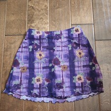 LA Conduct Girl's Purple Floral Skort - Size M