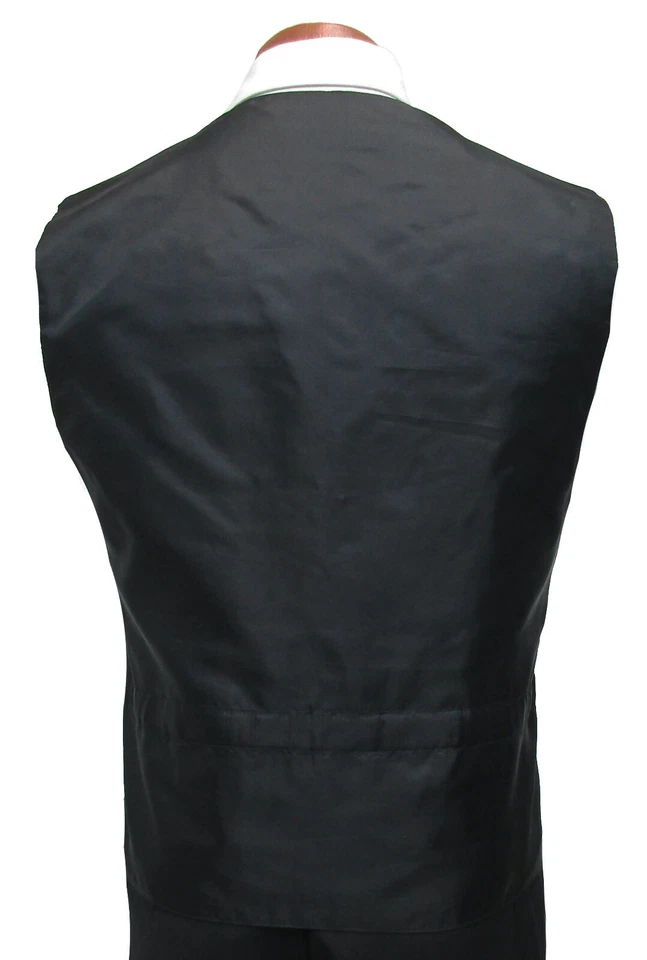 Men's Kelly Green Tuxedo Vest Fullback Wedding Groom Prom Church Suit Medium M - Image 4 of 4