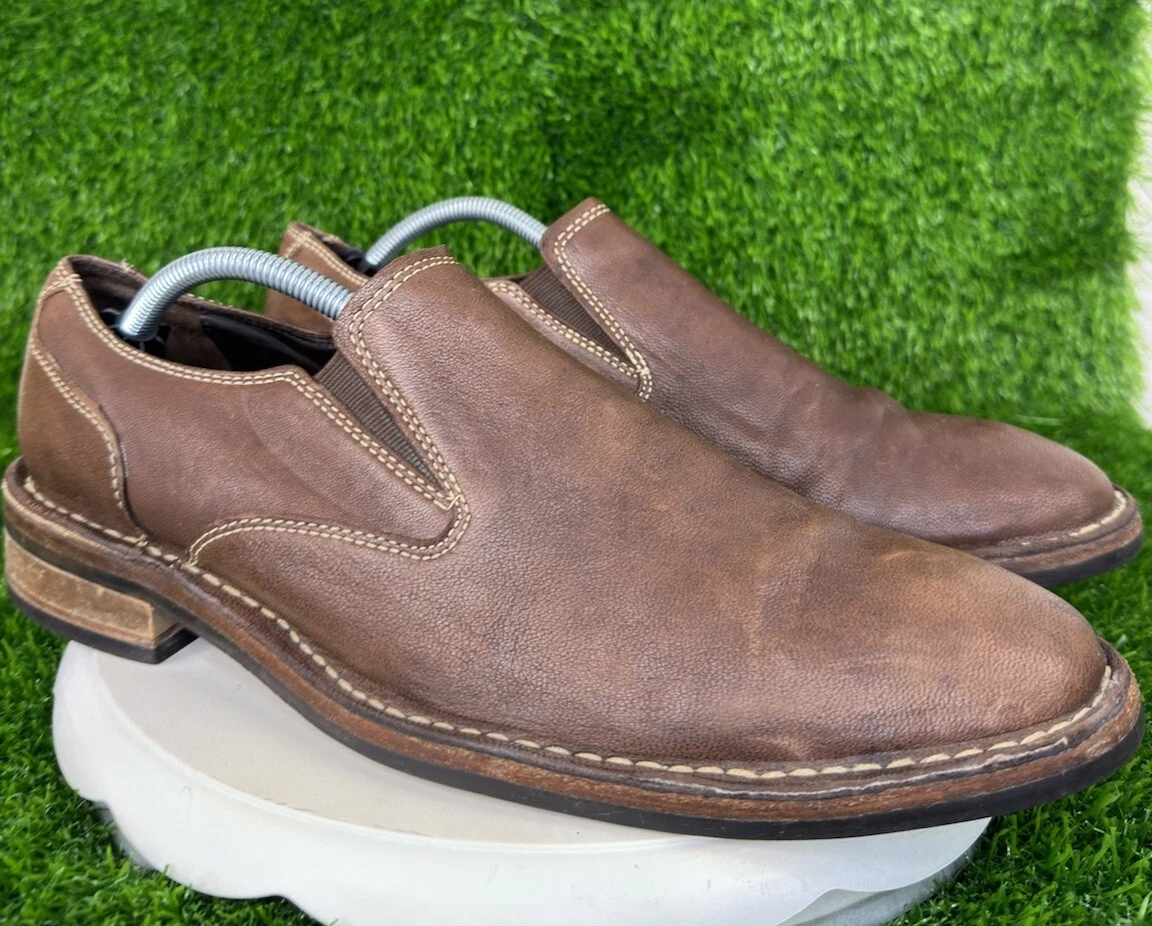 NIKE Mocassini Cole Haan da uomo marroni in pelle scarpe slip on taglia 10 5 M C08685