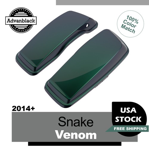 Snake Venom Normal Stretched Saddlebag Lids For 2014+ Harley Street Road Glide - Picture 10 of 10