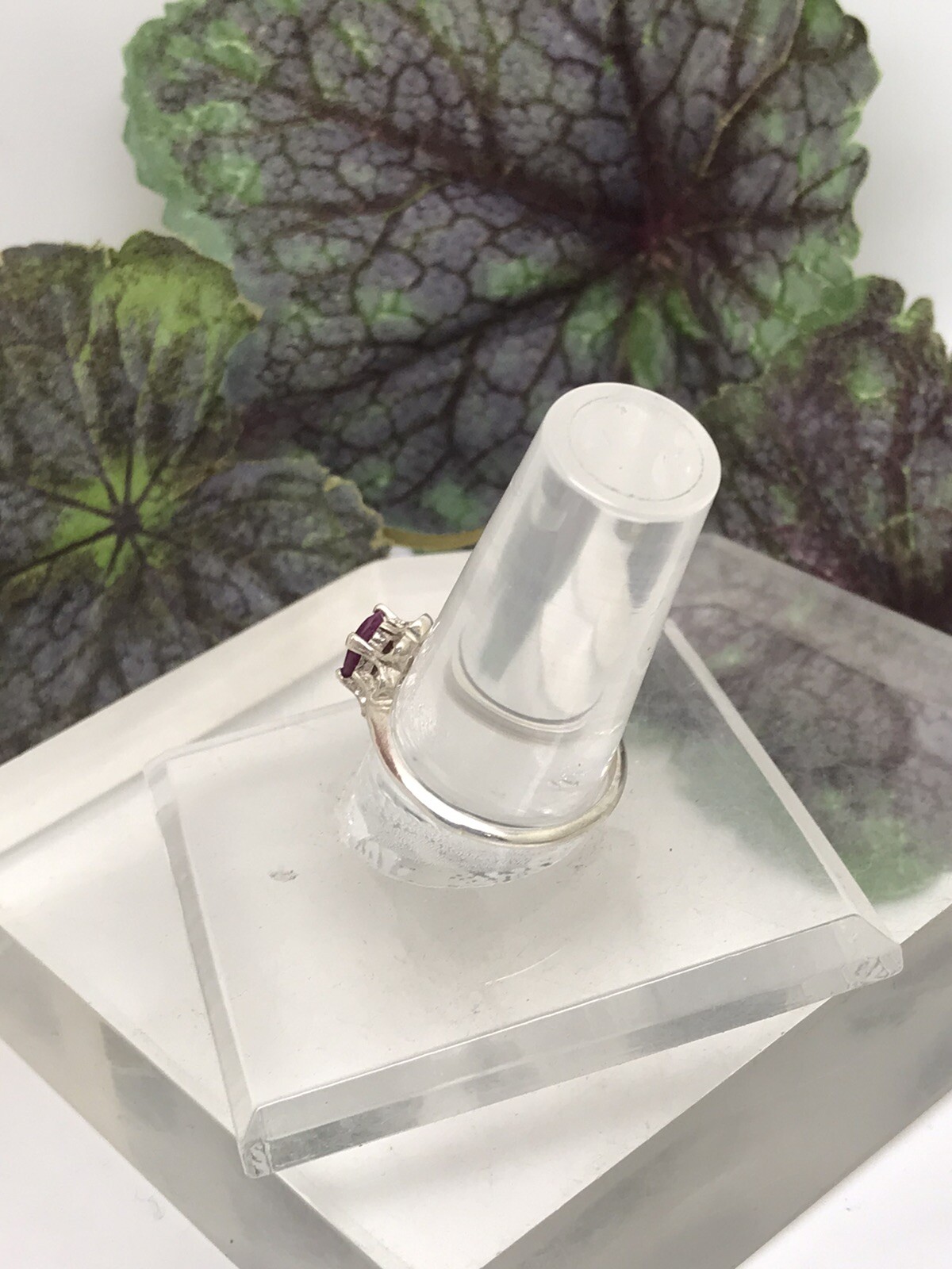 Solitaire Oval Red Ruby Flower Prong Setting 925 … - image 10