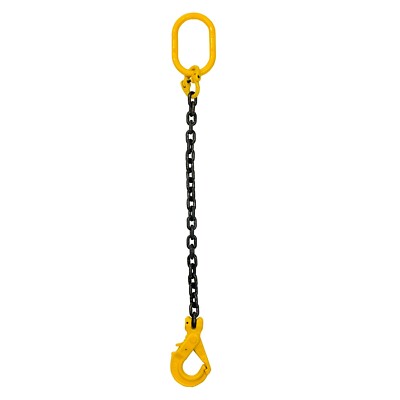 10mm 3,15T EINZELHEBEKETTENSCHLINGE + SELBSTSICHERNDER ''AUTOLOCK'' HAKEN 1m bis 6m