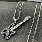 Men's Punk Rock Guitar Pendant Necklace Hip Hop Fashion Jewelry Personality Styl