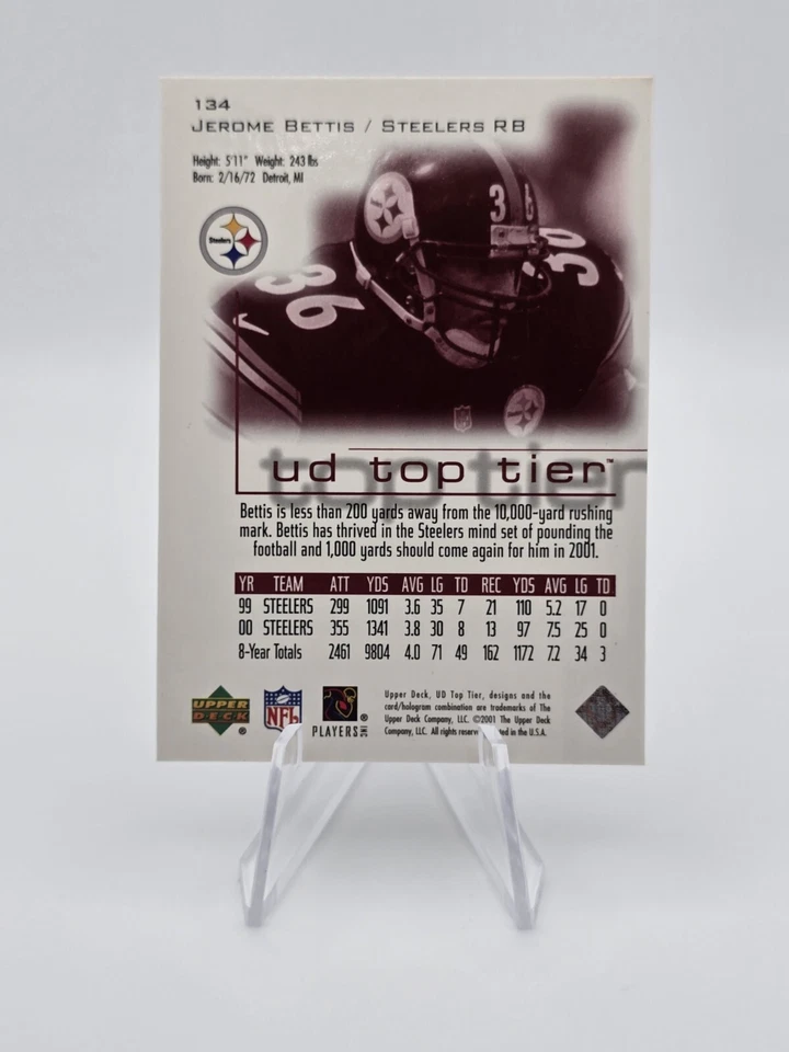 2001 Upper Deck UD Top Tier - #134 Jerome Bettis - Image 2 of 2