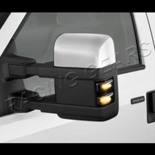 FIT FORD F250 F350 SUPERDUTY SMOKE LENS SIDE MIRROR AMBER LED TURN SIGNAL LIGHTS