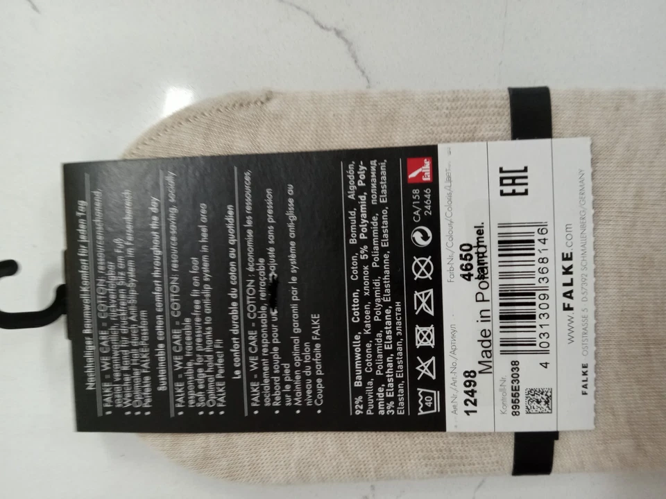 Calcetín Antideslizante Falke Paso Invisible Corte Medio No Show ¡NUEVO CON ETIQUETAS 12498! Foto 4 de 4