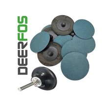 SET 50X SCHLEIFSCHEIBEN f&uuml;r ROLOC ZIRKON &Oslash;50 mm P120 + St&uuml;tzteller 6mm Shaft