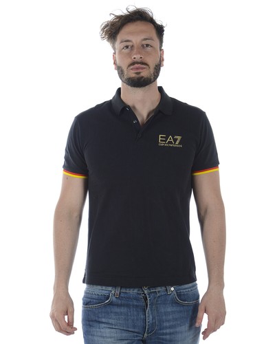 Emporio Armani EA7 Polo Shirt Cotton Man Black 3ZPFA3PJ04Z 1200 Sz S MAKE  OFFER | eBay