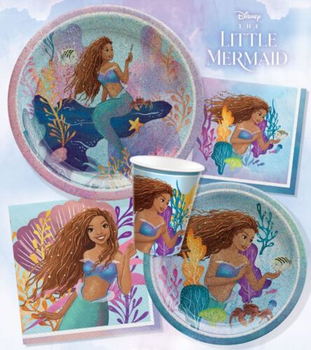 The Little Mermaid Ariel Birthday Party Supplies Bundle Little Mermaid Plates... - Picture 1 of 35