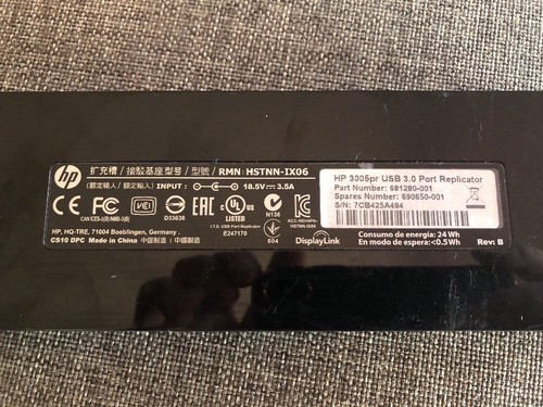 HP 3005PR USB 3.0 Universal Dock & Port Replicator Y4H06AA with AC Adapter HDMI - 第 6/6 張圖片
