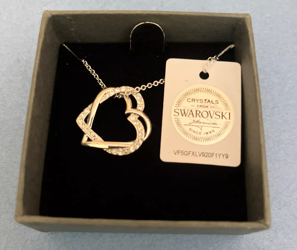 NIB NIC SYD SILVER TONE SWAROVSKI CRYSTAL HEART PENDANT NECKLACE