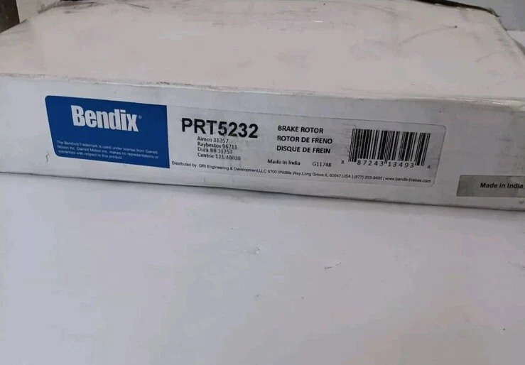 Rotor de freno delantero ventilado Global Premium para Honda Civic 2006-2015 Bendix PRT5232 Foto 3 de 4