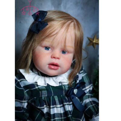 28in Completed Reborn Baby Doll Toddler Yellow Short Hair Rooted Cloth Body Gift