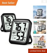 Accurate Temperature  Humidity Monitors - 2 Pack Room Thermometer Hygrometers