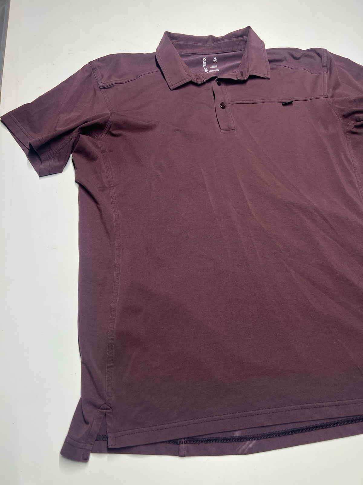 Arc'Teryx Camicia Uomo Prigione SS Polo Manica Corta Borgogna Arcteryx Cotone MED