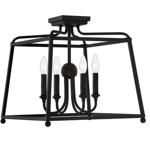 Crystorama 2243-BF_NOSHADE Sylvan Semi-Flush Mount Black Forged - Picture 2 of 5