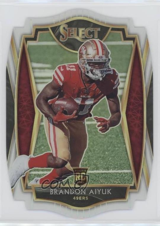 2020 Select Premier Level White Prizm Die-Cut Brandon Aiyuk #166 Rookie RC 02r9