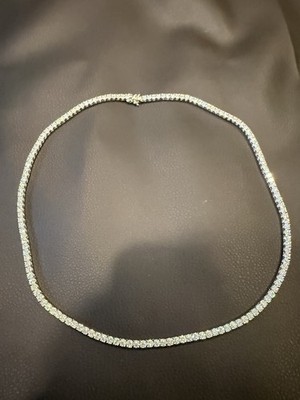 24-inch 925 Sterling Silver Moissanite Tennis Chain Necklace Iced Out Rapper Men