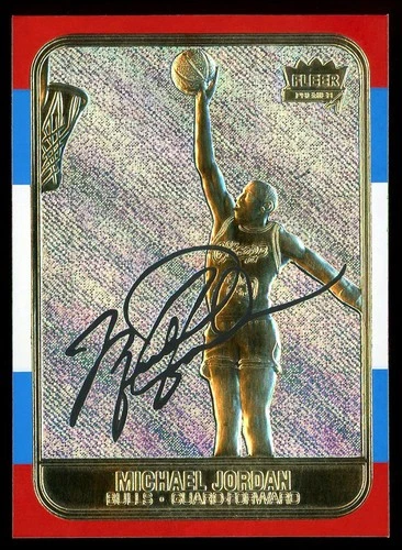Michael Jordan 1997 Fleer '86 Fleer 23Kt Gold w/ Black Signature Insert Rare SP