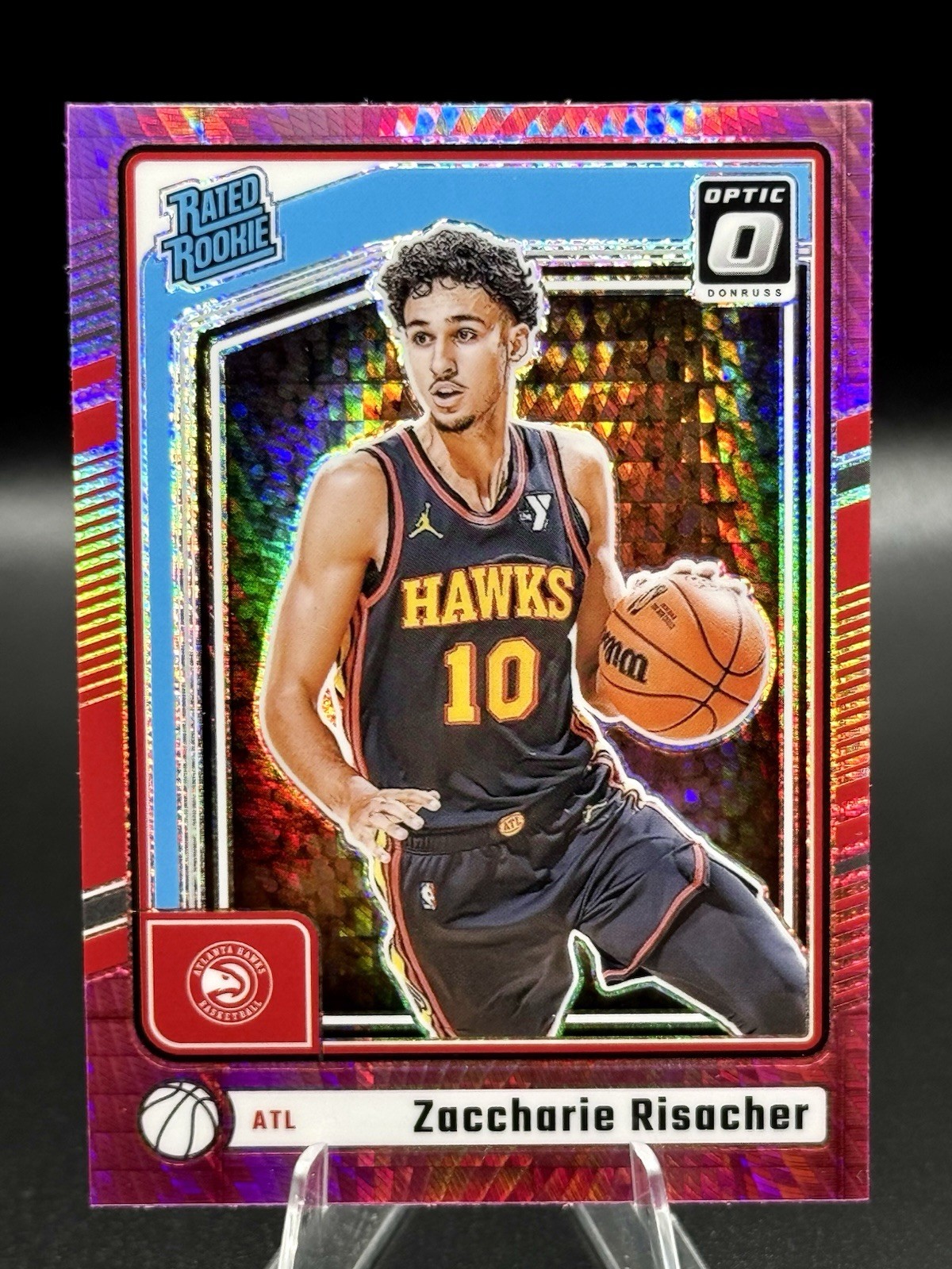 2024-25 Panini Donruss Optic - Rated Rookie Zaccharie Risacher #268 Pink Hyper