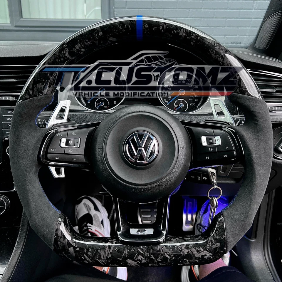 Volkswagen Golf/Polo/ Scirocco MK7/7.5 GTI / R LED Carbon Fibre Steering Wheel - Image 4 of 4