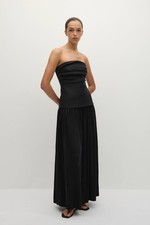 Faithfull The Brand Hedy Maxi Dress Black Strapless Size S NWT