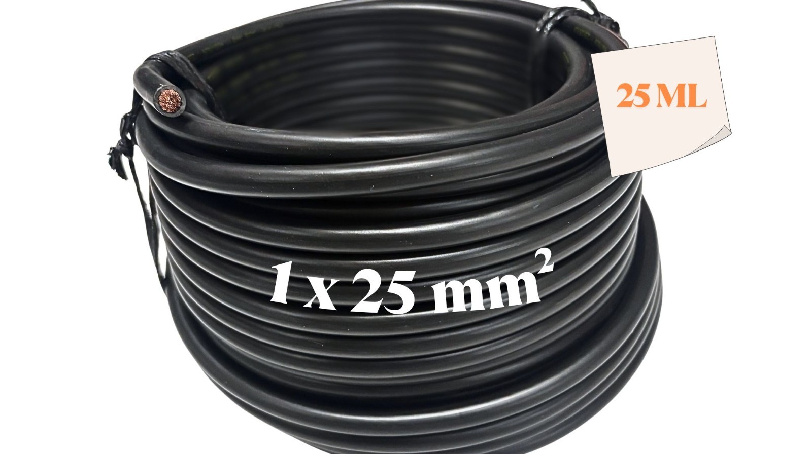 Câble électrique 1x25 mm² 25ml à haute conductivité thermique en cuivre