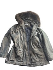 Vintage Pendleton Iridescent Olive Green, With Real Fur Lined Hood