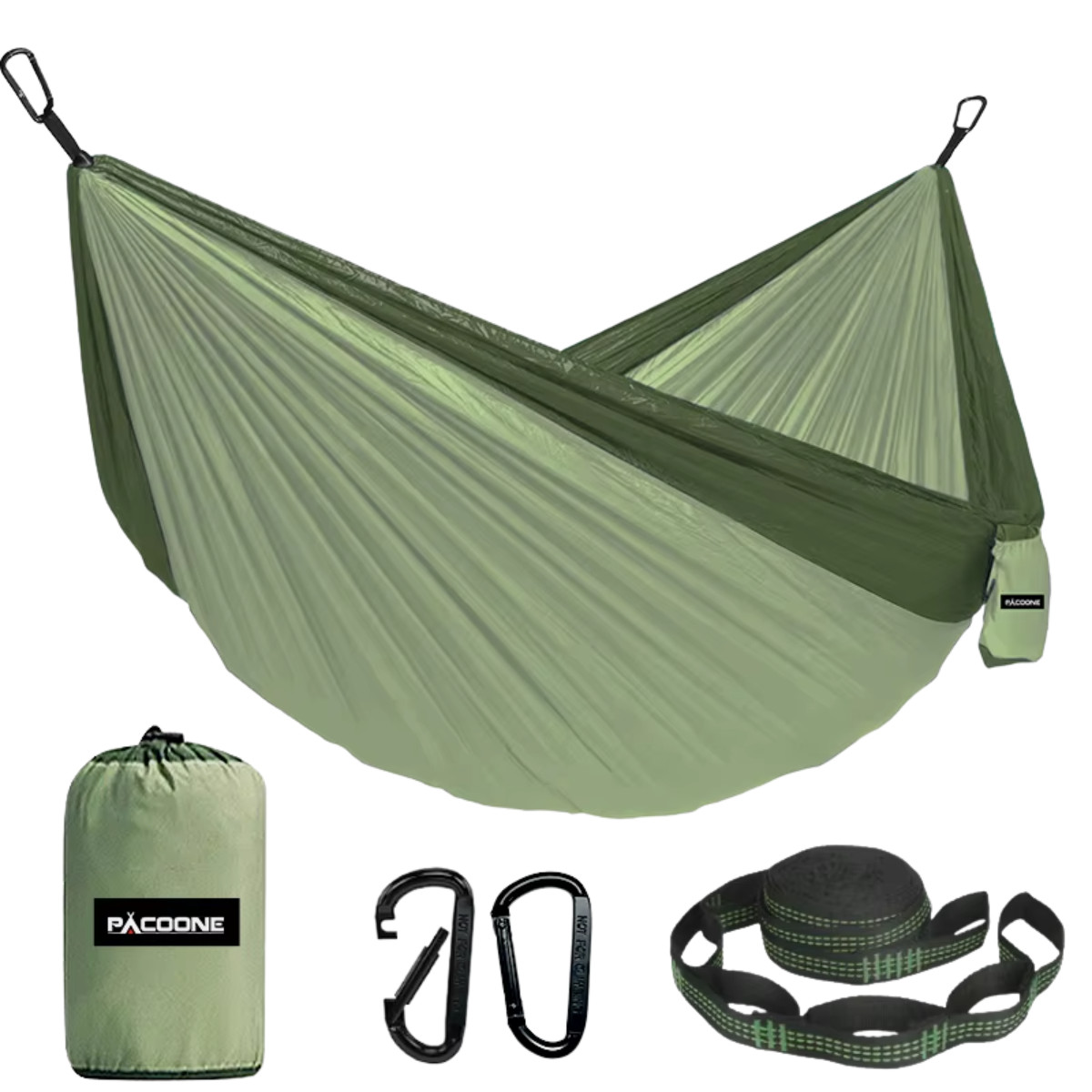 Hamac de jardin portable en nylon vert pour sieste en plein air