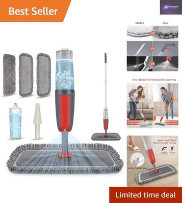 Vielseitiger Sprühmopp für mühelose Bodenreinigung - 3 Pads & nachfüllbare Flasche