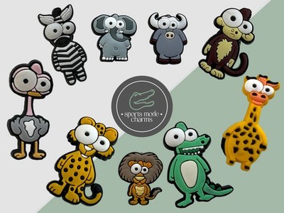 Bubble Eye Tiere - Charms für Schuhe Clogs Sandale - Eiszeit Löwe Zebra Affe