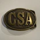 Vintage CSA Belt Buckle Solid Brass Siskiyou Civil War Confederate Western
