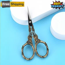 Antique Scissors Stainless Steel & Zinc Alloy Cross Stitch Embroidery Scissors