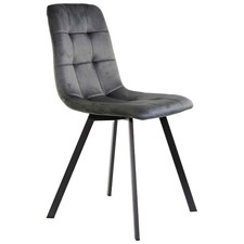 SEDIA IN VELLUTO TAORMINA STRUTTURA MONOSCOCCA IN METALLO NERO SEDUTA IMBOTTITA