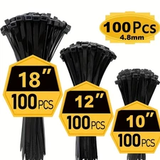 100 Pcs Nylon Rope with Anti-Slip Cables - Adjustable Suitable for Organization