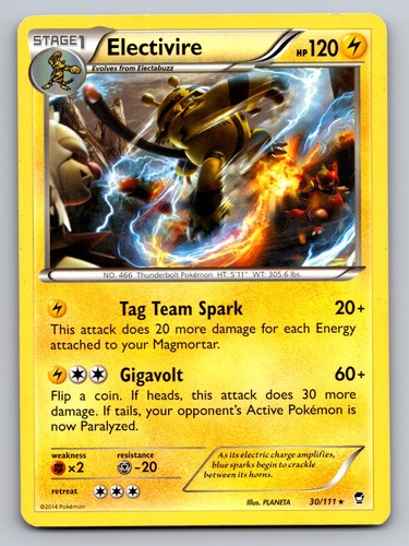Electivire Rare XY - Furious Fists 30/111 LP-NM