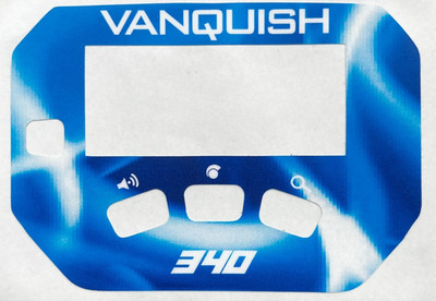 Minelab Vanquish 340 Vinyl Tastatur Aufkleber Blue Lightning